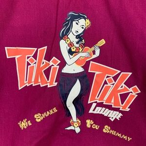 Hilton Bowling Retro Shirt XL Tiki Lounge Shake Shimmy Wine and Yellow Excellent